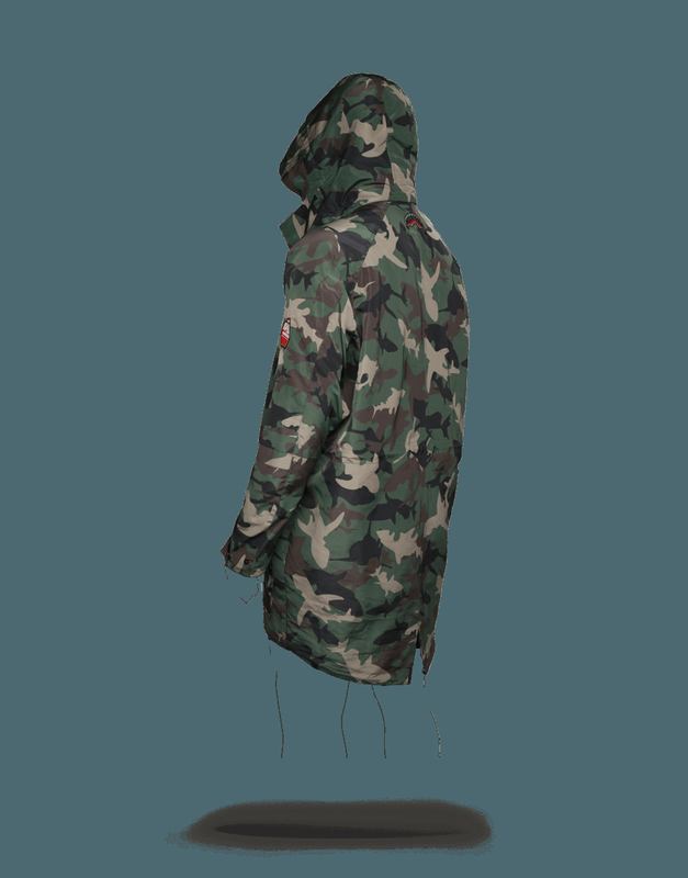 Îmbrăcăminte Exterioară Sprayground Camo Shark Paratrooper Jacket | 196735-AYN