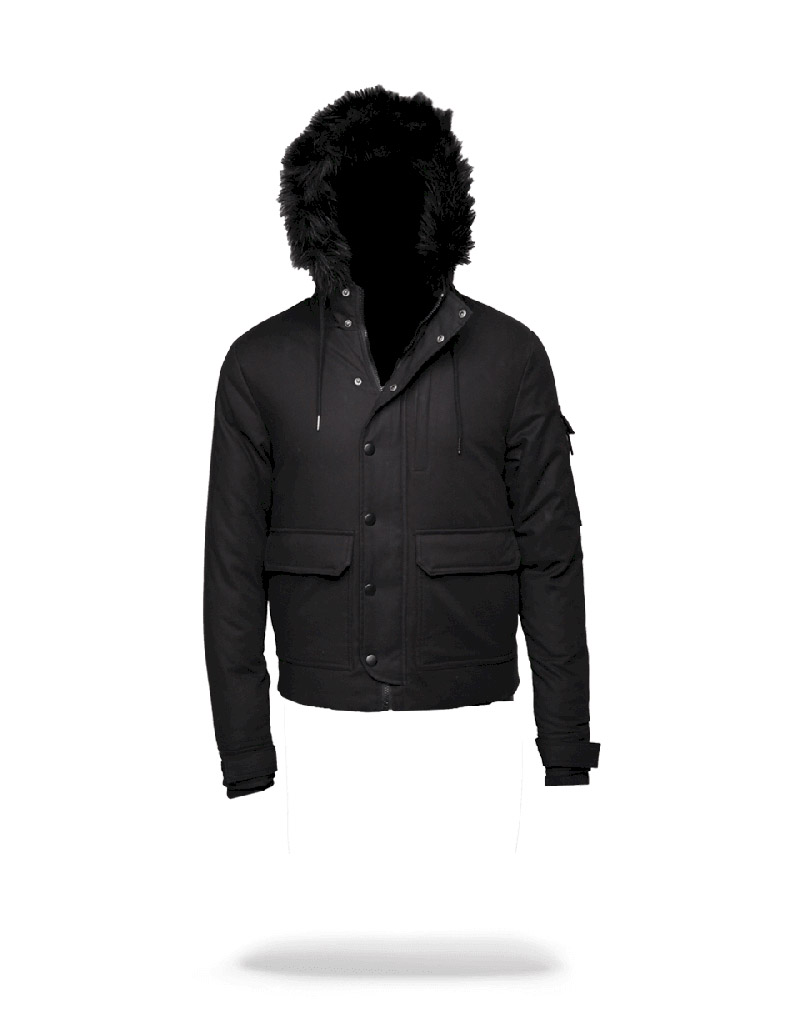 Îmbrăcăminte Exterioară Sprayground Solid Black Chopper Jacket | 293571-JRX