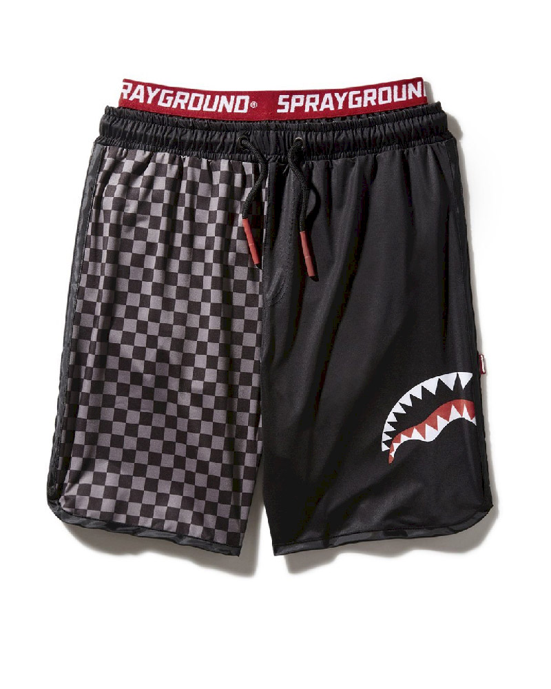 Înot Sprayground Grey Checkered Split Corto Swim Trunks | 031756-RMH