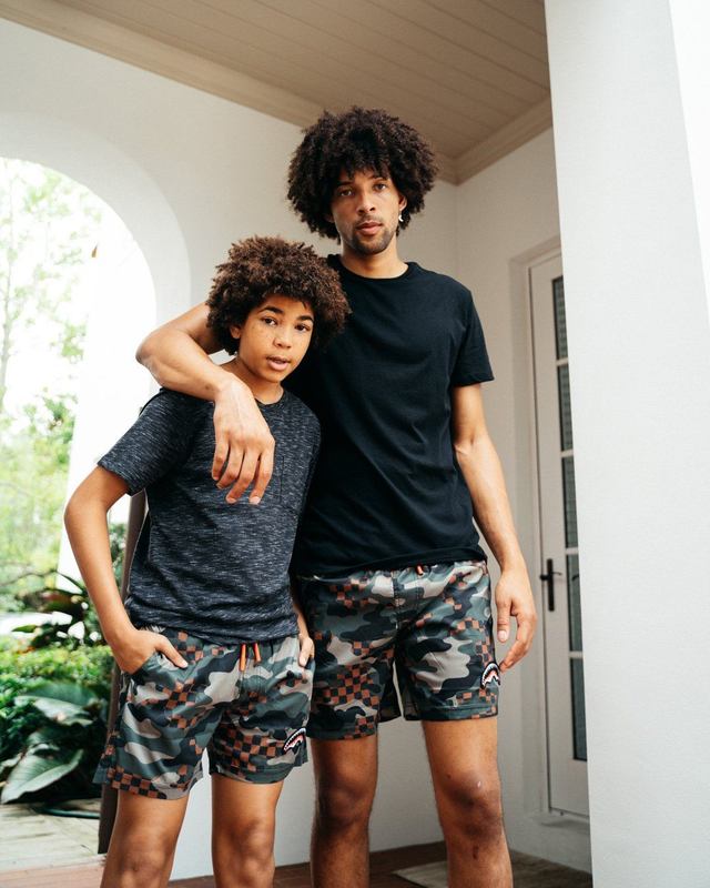 Înot Sprayground Kids Camo Checkered Swim Trunks | 283491-YBT