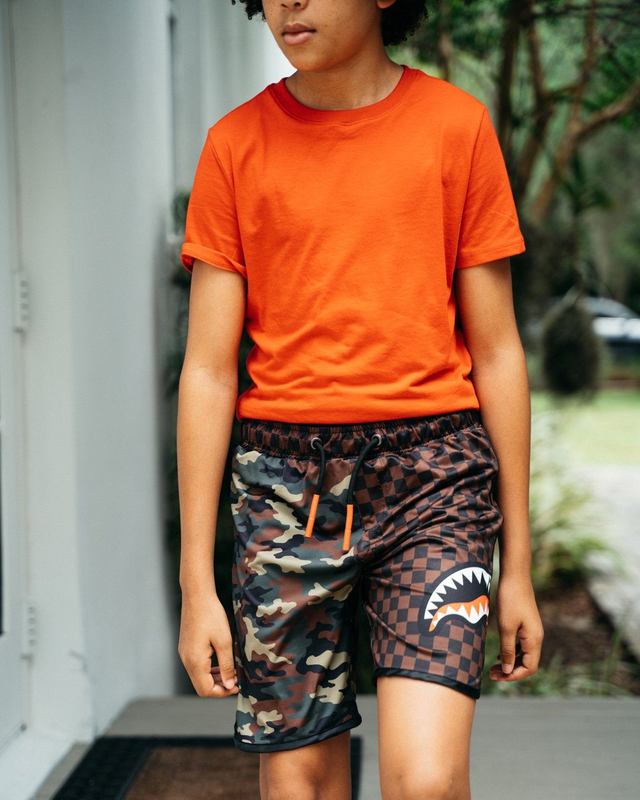 Înot Sprayground Kids Checks & Camo Swim Trunks | 072631-NGA