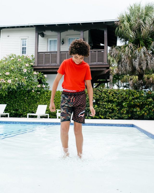 Înot Sprayground Kids Checks & Camo Swim Trunks | 072631-NGA