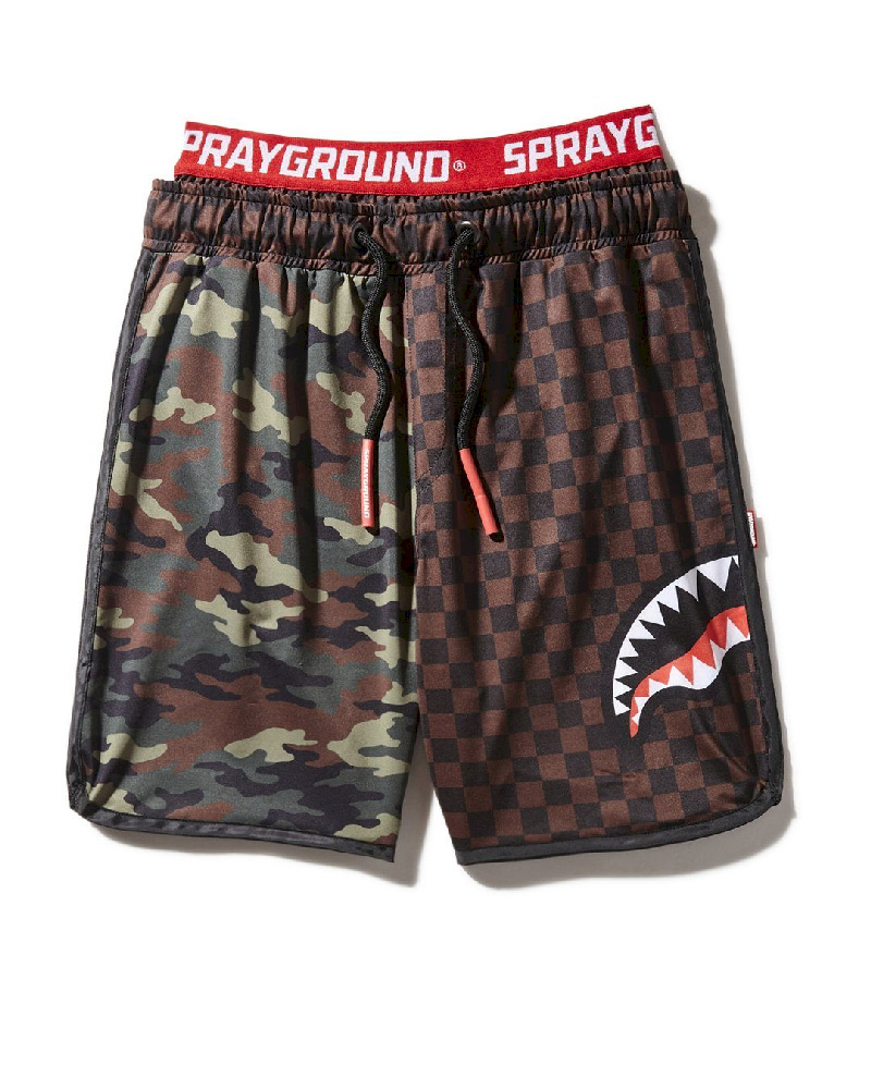 Înot Sprayground Kids Checks & Camo Swim Trunks | 072631-NGA